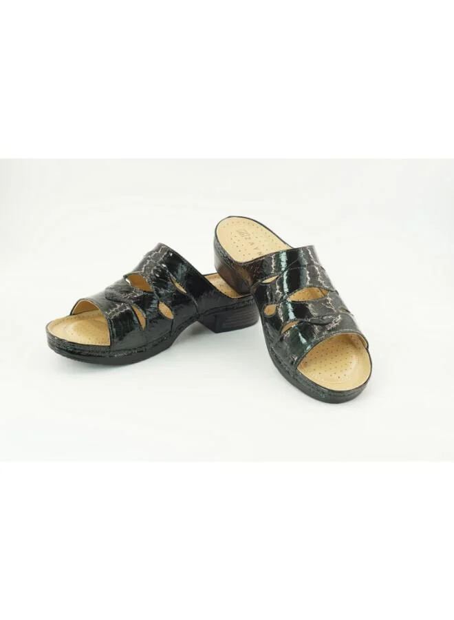 زينة 221-3166 Zayna Ladies Low Heel Slides 2608-16 Green